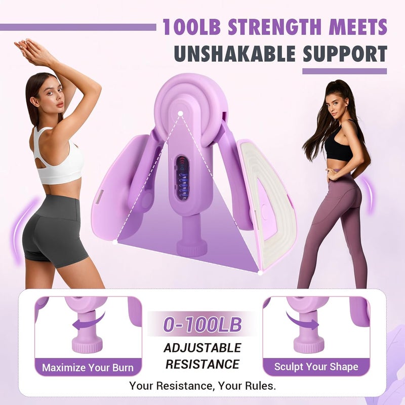 JHMFDDSB Thigh Trainer Thigh Exerciser for Women, 10-100LB Enhanced Adjustable Resistance Inner Thigh Exerciser, 360° Thigh Trainer Workout Equipment for Pelvic Floor Muscle Repair, Kegel Exercise - Image 2